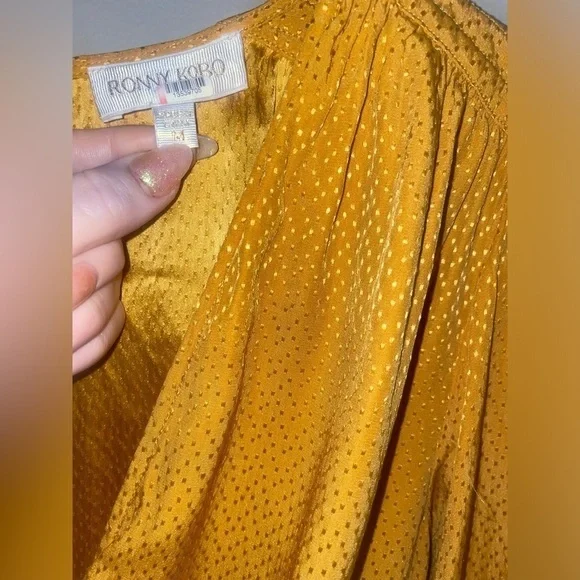 Ronny Kobo Estelle Silk Dress in Yellow ๐ป Revolve sz Medium - Picture 14 of 15